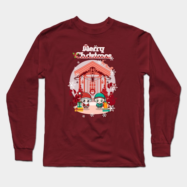 Christmas red Long Sleeve T-Shirt by mysticpotlot